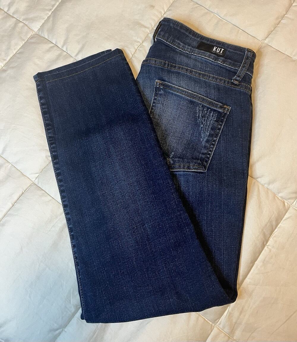 Kut From The Kloth Blue Dark Wash Mia High Rise Skinny, Size 8